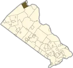 Location of Durham Township in Bucks County, Pennsylvania