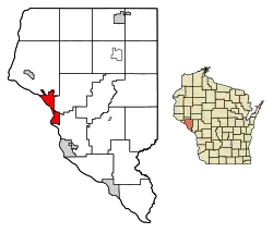 Location of Alma in Buffalo County, Wisconsin.