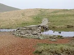 The outflow from the tarn