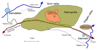 Situation sketch of the Burgstallkogel settlement and its associated necropolis
