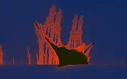 High-quality image of the Burning Ship fractal
