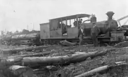 Johnston Loco, Price 16-wheeler steam locomotive with a load of logs