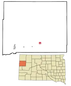 Location in Butte County and the state of South Dakota