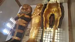 Nested set of small coffins containing a lock of hair belonging to Tiye, Tutankhamun's grandmother