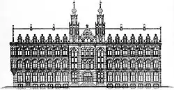 Cornelis Hendrik Peters (1847-1932): Architect's drawing of the Main Post Office as seen from the Nieuwezijds Voorburgwal, 13 July 1895.