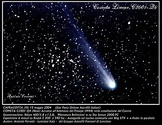 C/2001 Q4 (NEAT) next to Messier 44 on 15 May 2004