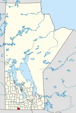 Location of Cartwright–Roblin in Manitoba
