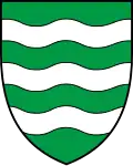 wavy—Vert, three bars wavy argent