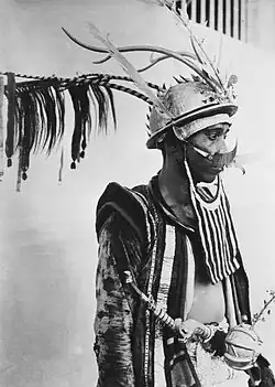 Indonesian warrior with Takula Tofao helmet