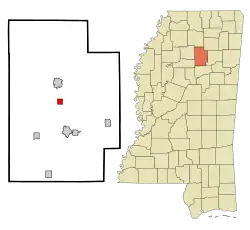 Location of Pittsboro, Mississippi