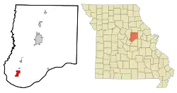 Location of Holts Summit, Missouri