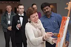 III International exhibition of calligraphy, every visitor had a chance to try his hand