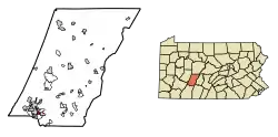Location of Lorain in Cambria County, Pennsylvania.