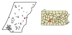 Location of Sankertown in Cambria County, Pennsylvania.