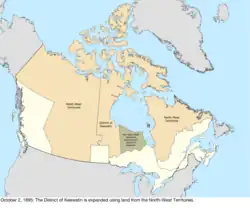 Map of the change to Canada on October 2, 1895