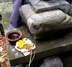 Canang sari at Pura Beji Ananthaboga, Banyuwangi Regency, East Java