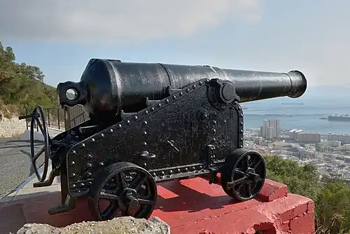 Gun on iron depression carriage, Gibraltar