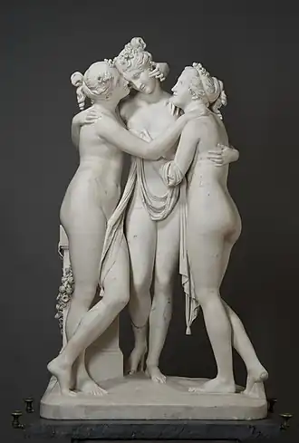 The Three Graces, by Antonio Canova, 1813–1816, marble, Hermitage Museum, Saint Petersburg, Russia[189]