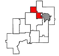 Location of two squares within Greater Sudbury.