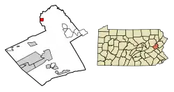 Location of East Side in Carbon County, Pennsylvania.