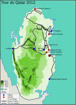 Route of the 2012 Tour of Qatar