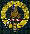 Campbell of Possil crest badge on ancient Campbell tartan Motto: Do and Hope