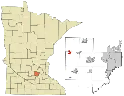 Location of the city of New Germany within Carver County, Minnesota