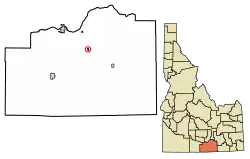Location of Albion in Cassia County, Idaho.