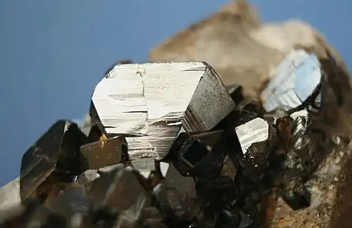 Close up of cassiterite crystals, Blue Tier tinfield, Tasmania, Australia