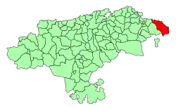 Location of Castro Urdiales municipality in Cantabria