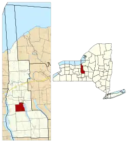 Location within Cayuga County and the state of New York