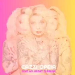 Three superimposed photographs of Opeia with her arms crossed over her chest