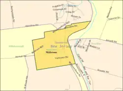 Census Bureau map of Millstone, New Jersey