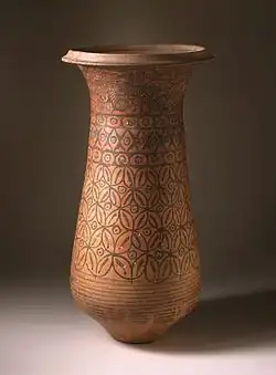 Ceremonial vessel; 2600–2450&nbsp;BC; terracotta with black paint; 49.53 × 25.4&nbsp;cm; Los Angeles County Museum of Art (US)