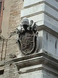 Papal arms of Pius VI on the facade