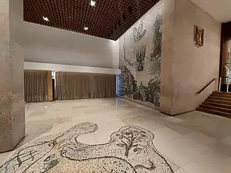 Mosaic wall at the Chagall lounge