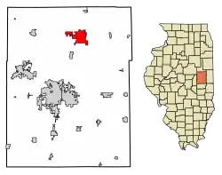 Location of Rantoul, Illinois