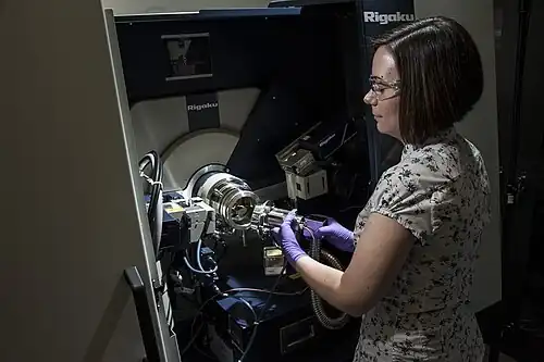SRNL postdoc Maria Kriz works on structural characterization of materials using X-Rays.