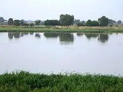 Chari river, in Central Africa, separates N'Djamena, in Chad, from Kousséri in Cameroon