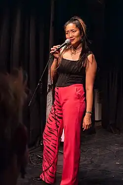 Charlene Kaye, musician and comedian, at the 2024 Edinburgh Festival Fringe in Edinburgh, Scotland.