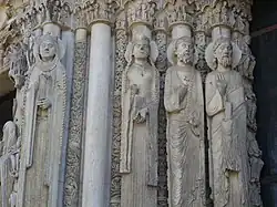 Detail of the royal portal of Chartres Cathedral (1145–1245)