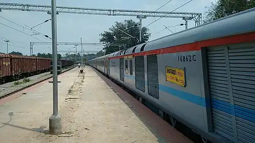 This express train passing through Mandya railway station