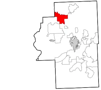 Location within Cherokee County and the state of Oklahoma