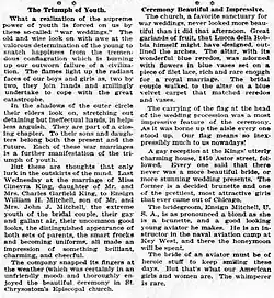 A black and white image of a newspaper article with two columns.