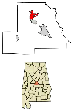 Location of Jemison in Chilton County, Alabama.