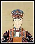 Empress Dowager Xiaoding of the Ming dynasty wearing a crown and traditional Ming costume.