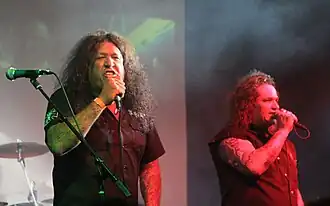 Chuck Billy and Steve Souza on stage