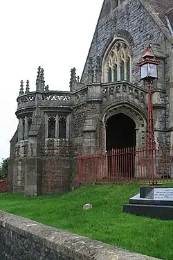 Photograph of the narthex at the front of Churchill Methodist church