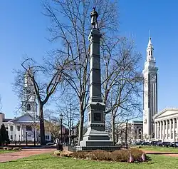 Civil War Monument and Court Square in Springfield Massachusetts on 19 March 2016.