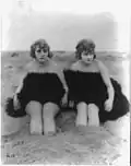 Claire Anderson and Rose Carter on the beach